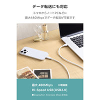 USB-A to USB-C ケーブル ブレーカー搭載 電流自動遮断 1m ホワイト MPA-ACTPSS10WH エレコム 1個（直送品）