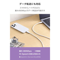 100W PD USB Type-C ケーブル 2m やわらかシリコン 白 MPA-CC5PTSS20WH エレコム 1個（直送品）
