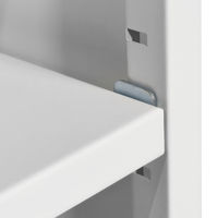 スマイル スチールオープンワゴン/サイドキャビネット 2段 ホワイト 幅600×奥行320×高さ700/720mm 1台