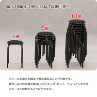 エイ・アイ・エス スタッキングスツール ブラック AHSN-09x10pcs BK 1セット(10脚入)（直送品）