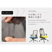 Netforce シースルーチェア オフィスチェア 肘付き アルミ脚 ブラックフレーム×座面ネモフィラブルー 1脚（直送品）