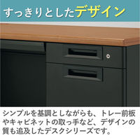 【組立設置込】プラス SA(エスエー) 両袖机 幅1600×奥行700×高さ720mm ミディアムウッド×ホワイト 1台（直送品）