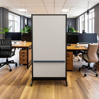 【組立設置込】プラス パーティションホワイトボード グレイッシュ ブラックフレーム ネイビートレイ 1台（直送品）