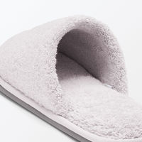 無印良品 洗える綿パイルスリッパ 前あき Ｍ ２２．５～２５ｃｍ用 グレー 良品計画
