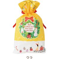 ヘッズ クリスマスベアラーリボン付PEギフトバッグ-M 100枚(20枚×5) XBR-RBM 1セット(100枚入)（直送品）