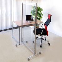 トーカイスクリーン EGシンプルパネル パーテーション クリアタイプ（透明） 高さ1754×幅700mm キャスター脚セット（取寄品）