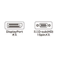 サンワサプライ DisplayPort-VGA変換アダプタ AD-DPV04 1本