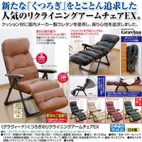 ファミリー・ライフ くつろぎのリクライニングアームチェアEX ワイン 0368140 1脚（直送品）