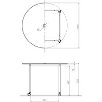 藤沢工業 TOKIO RMシリーズ ミーティングテーブル 幅1000×奥行1000×高さ720mm RM-1000C ナチュラル 1台（取寄品）
