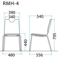 藤沢工業 TOKIO RMHシリーズ リフレッシュチェア 布張り 4本脚 RMH-N4F-S クリアグリーン/ナチュラル 1セット（4脚入）（取寄品）