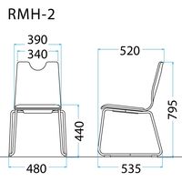 藤沢工業 TOKIO RMHシリーズ リフレッシュチェア 合皮張 ループ脚 RMH-N2L-S ライトベージュ/ナチュラル 1セット（4脚入）（取寄品）