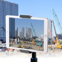 サンワダイレクト タブレットホルダー（三脚ホルダー・iPadホルダー・5インチスマホ対応・12.9インチ対応・金属製・タブレットスタンド） 1個（直送品）