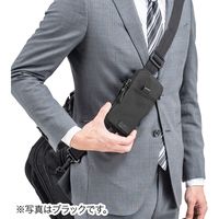 サンワダイレクト リュックベルト用スマホポーチ（ベルト取付・3通り設置可能・ネイビー） 200-BAGOP1NV 1個（直送品）