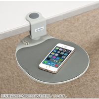 サンワダイレクト マウステーブル（360度回転・クランプ式・ポリエチレン布マウスパッド・ブラック・エルゴノミクス） 200-MPD003 1個（直送品）