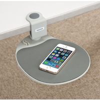 サンワダイレクト マウステーブル（360度回転・クランプ式・ポリエチレン布マウスパッド・ライトグレー） 200-MPD003W 1個（直送品）