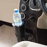 サンワダイレクト 保温保冷車載ドリンクホルダー（シガーソケット・12V車専用・保冷・保温・ペットボトル・アルミ・スチール缶対応・ブラック） 1個（直送品）