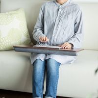 サンワダイレクト 膝上デスク（ノートパソコン・木目・クッション・テーブル） 200-HUS007 1個（直送品）