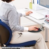 サンワダイレクト マウステーブル（360度回転・クランプ式・硬質プラスチックマウスパッド・ブラック） 200-MPD021BK 1個（直送品）