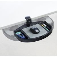 サンワダイレクト マウステーブル（360度回転・クランプ式・小物収納スペース付き） 200-MPD023BK 1個（直送品）