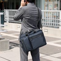 サンワダイレクト 3WAYビジネスバッグ（鍵・マチ拡張・出張対応1～2泊・ネイビー） 200-BAG048NV 1個（直送品）