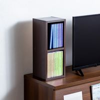 サンワダイレクト メディアラック（2段・木製・収納ラック・隙間収納・スリムラック・ブラウン） 200-FCD060BR 1個（直送品）