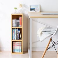 サンワダイレクト メディアラック（3段・木製・収納ラック・隙間収納・スリムラック・ライトブラウン） 200-FCD061LBR 1個（直送品）