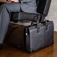 サンワダイレクト ダレスバッグ（ビジネスバッグ・日本製・ショルダーベルト付属・2WAY・デニム使用・鍵付・ブラック） 200-BAG145BK 1個（直送品）