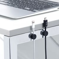 マグネットケーブルホルダー(マグネットホルダー3個入り・両面テープ貼り付け・ケーブル落下防止・ブラック) 200-CA037 1個（直送品）