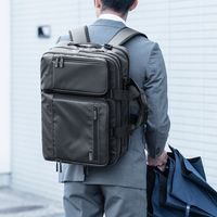 サンワダイレクト 3WAYビジネスバッグ（大容量28L・リュック/ショルダー対応・耐水生地・USB充電対応） 200-BAG151BK 1個（直送品）