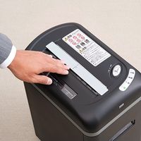 サンワダイレクト 電動シュレッダー（業務用・マイクロカット・6枚細断・連続5分使用・CD/DVD・カード対応） 400-PSD008 1台（直送品）