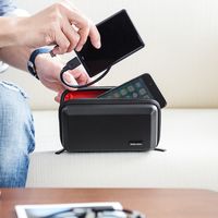 サンワダイレクト トラベルポーチ(充電器ポーチ・ハードタイプ・PC周辺小物整理・収納ポーチ用・ブラック) 200-BAGIN007BK 1個（直送品）