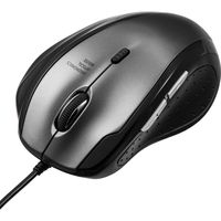 サンワダイレクト 静音マウス（有線・エルゴノミクス・人間工学・中型・DPI切替・ガンメタリック） 400-MA111GM 1個（直送品）