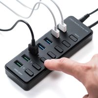 USBハブ　USB3.2Gen1　USB3.2Gen1×7　USBポート　400-HUB067BK　サンワサプライ　1個（直送品）