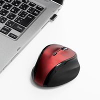 サンワダイレクト 静音マウス(ワイヤレス・エルゴノミクス・人間工学・中型・5ボタン・DPI切替・レッド) 400-MA110R 1個（直送品）