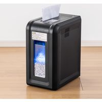 サンワダイレクト 電動シュレッダー（家庭用・オフィス用・マイクロカット・8枚同時細断・連続15分使用・ダストボックスLED・カード細断） 1個（直送品）