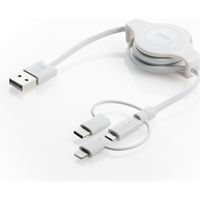 サンワダイレクト 3in1 充電ケーブル ライトニング マイクロUSB USB Type-C巻取りケーブル 500-IPLMM020 1本（直送品）