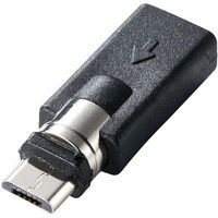 サンワダイレクト マグネット着脱式マイクロUSB充電専用アダプター（スマートフォン・マグネットアダプタ・USB充電・2A対応・ブラック） 1本（直送品）