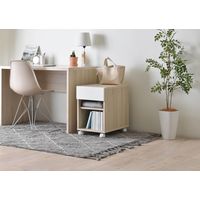 佐藤産業 HELM（ヘルム） サイドラック 幅350×奥行550×高さ538mm オークホワイト HMK50-35SR IV 1台（直送品）