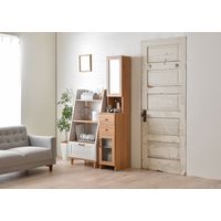 佐藤産業 DOLLY（ドリー） ミラー付収納ラック 幅300×奥行400×高さ1700mm ナチュラル DO170-30MR DNA 1台（直送品）