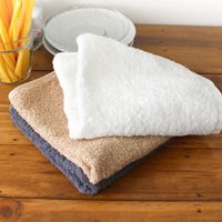 ヒオリエ 日本製 ハンドタオル 業務用 おしぼりタオル 10枚 モカ 約35×34cm 120匁 泉州タオル 無地 速乾 薄手　1セット(10枚)（直送品）