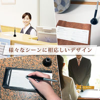 アスクル 受付ペン＆スタンドII ブラウン 0.7mm ASーBA69ーE 5組  オリジナル