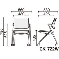【組立設置込】コクヨ ピエガ 会議イス 背クッション ゴム単輪キャスター カーマイン/ホワイト CK-722WPAWGXA8-VN 1脚（直送品）