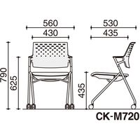 【組立設置込】コクヨ ピエガ 会議イス 背樹脂 ナイロンキャスター プルシアンブルー/ブラック/メッキ CK-M720E6GXT6-W 1脚（直送品）