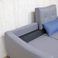 後藤家具物産 ソファ 2人掛け 背もたれ2段階調節 幅1250mm グレーSO-UP-GY 1台（直送品）