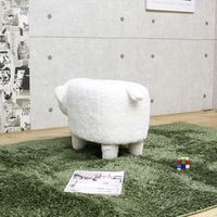 後藤家具物産 アニマルスツール シロクマ ホワイト ST-11BRWH 1脚（直送品）