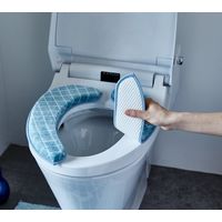 FUJIEI マシュマロ便座カバークッション ラインブルー 4個セット 4545229145171（直送品）