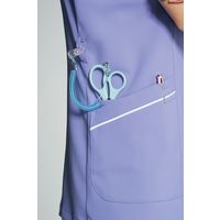 フォーク レディスジップスクラブ ダークネイビー×ホワイト HI706-17-M 1枚　スクラブ