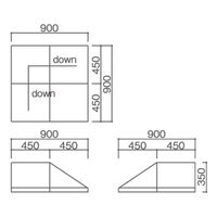 水上 スクエア共通スロープマット ピンク KS-SQ-LP-MP-14 1個 62-0862-25（直送品）