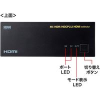 サンワサプライ HDMI切替器 2入力・1出力 4K HDR HDCP2.2対応 SW-HDR21L 1個（直送品）
