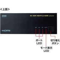サンワサプライ HDMI切替器 3入力・1出力 4K HDR HDCP2.2対応 SW-HDR31L 1個（直送品）